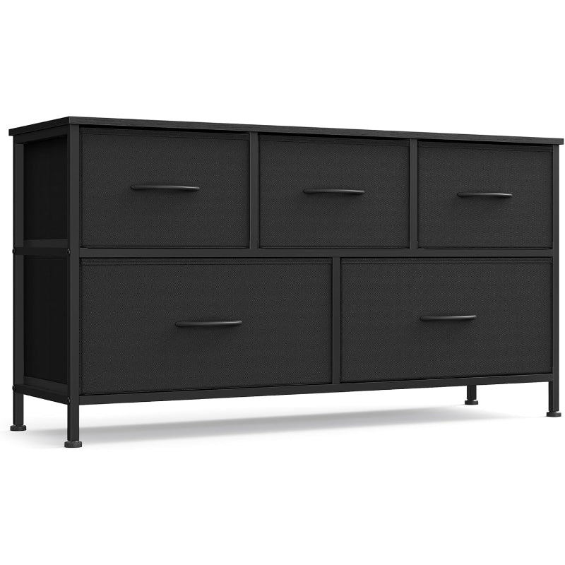 Wide 5-Drawer Fabric Dresser