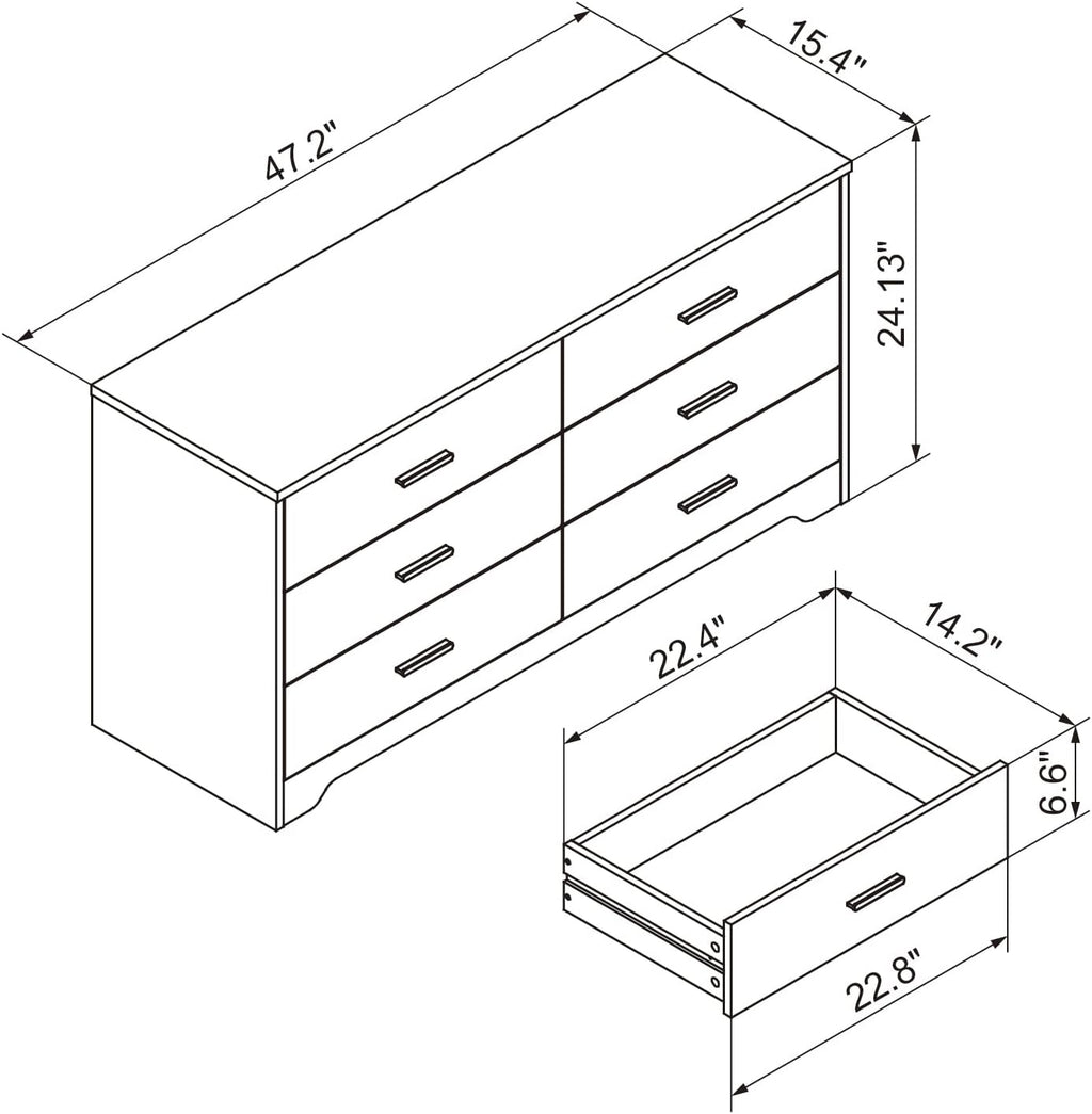 Wooden Chest of Drawers, 5/6 Drawer Dresser