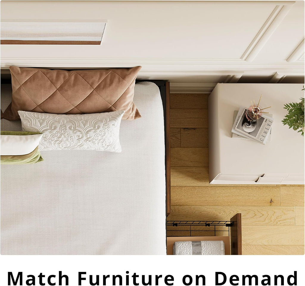 Dark Walnut Queen Bed with 4 Drawers