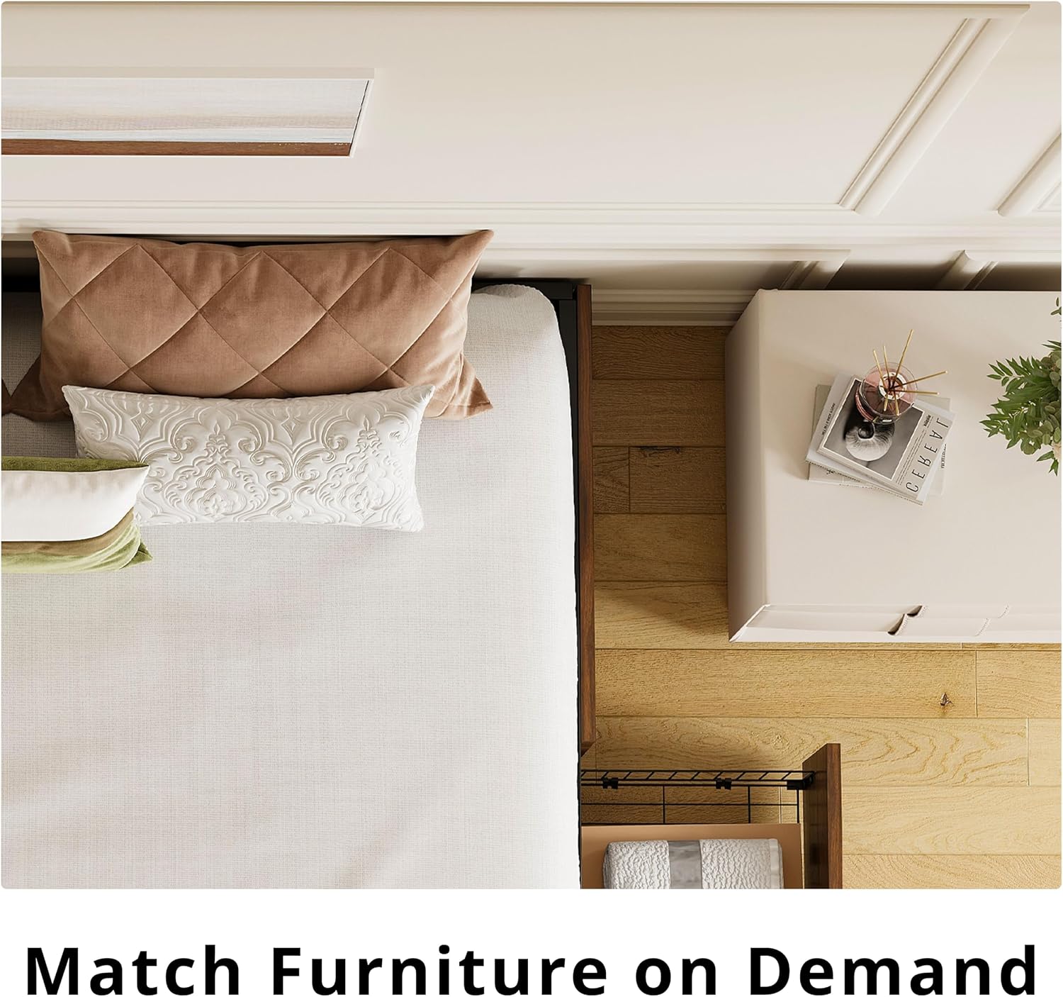 Dark Walnut Queen Bed with 4 Drawers
