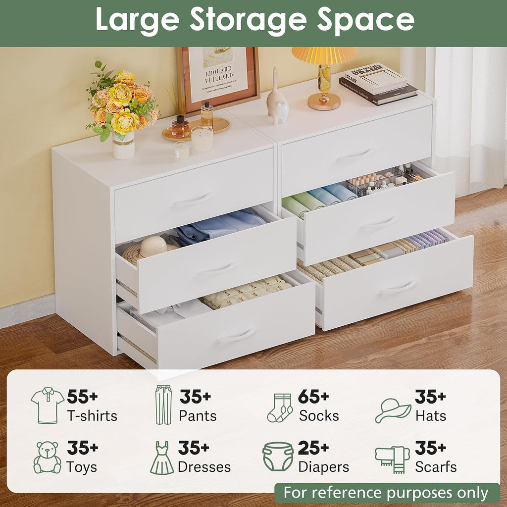 White 3-Drawer Stackable Closet Dresser