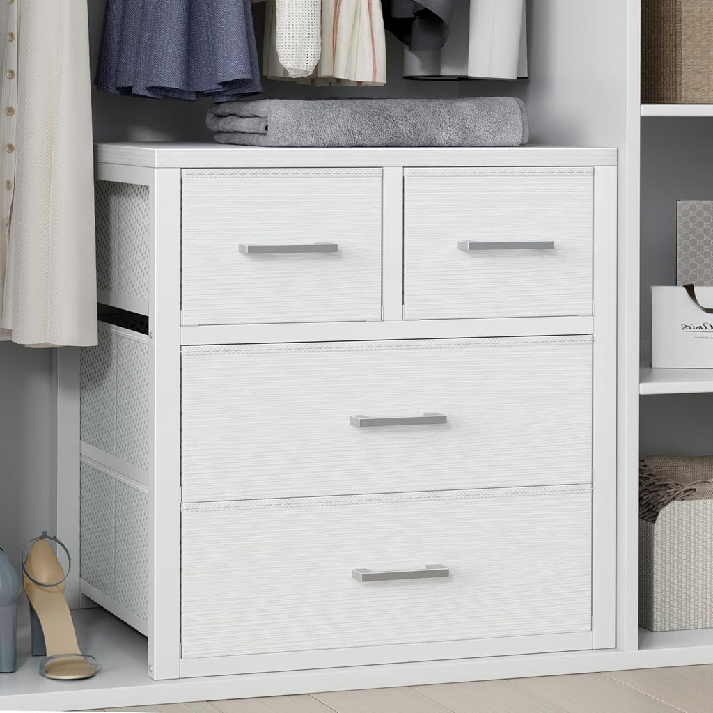 White 4-Drawer Dresser for Closet & Bedroom