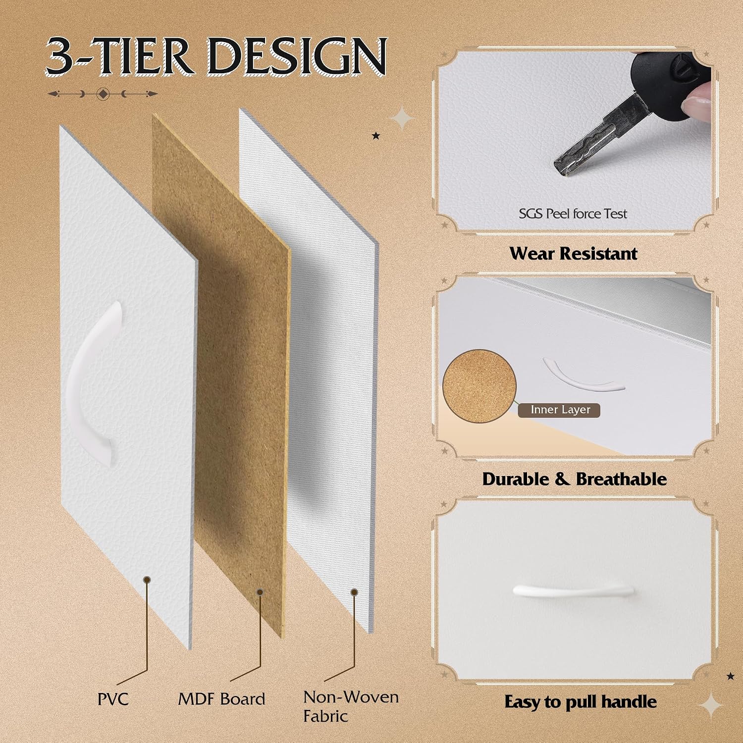 White Wide 5-Drawer Dresser
