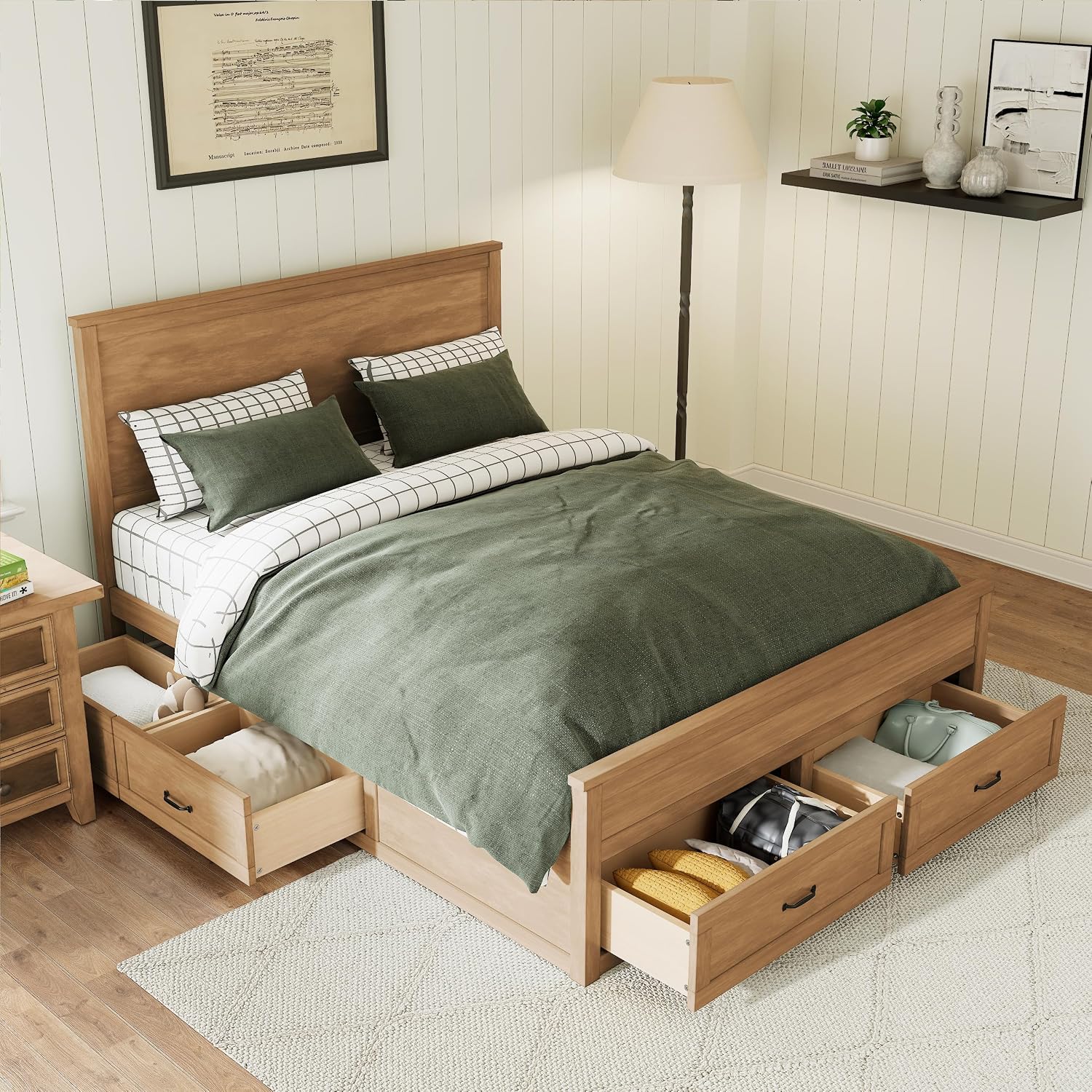 Queen Seadrift Bed with 6 Storage Drawers