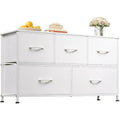 White Wide 5-Drawer Dresser